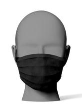 Cargar imagen en el visor de la galería, Mascarilla Higienica de tela negra lisa