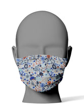 Cargar imagen en el visor de la galería, Mascarilla Higiénica flores azul naranja - Infantil