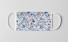 Cargar imagen en el visor de la galería, Mascarilla Higiénica flores azul naranja - Infantil