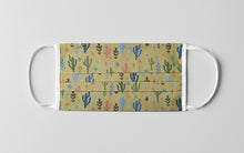 Cargar imagen en el visor de la galería, Mascarilla Higiénica Cactus Fondo Amarillo - Infantil