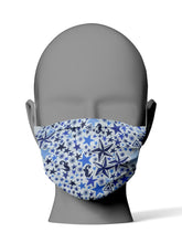 Cargar imagen en el visor de la galería, Mascarilla Higienica de tela estrellas azules