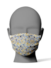 Cargar imagen en el visor de la galería, Mascarilla Higiénica flores azul amarillo - Infantil