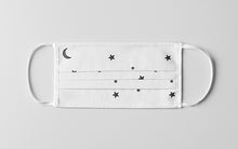 Cargar imagen en el visor de la galería, Mascarilla Higienica de tela luna y estrellas blanca