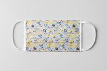 Cargar imagen en el visor de la galería, Mascarilla Higiénica flores azul amarillo - Infantil
