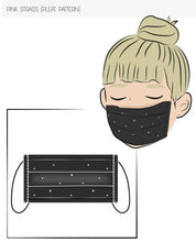 Cargar imagen en el visor de la galería, Mascarillas Higiénicas Perlas blancas fondo negro
